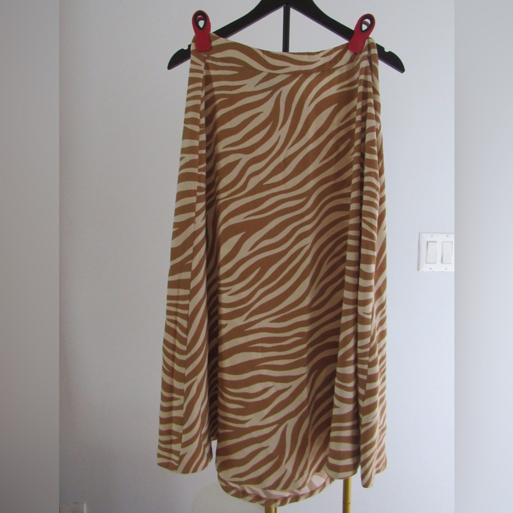 Ann Taylor A-Line Zebra Print Skirt in Tan and Cream